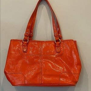 Perfect fall handbag shiney orange